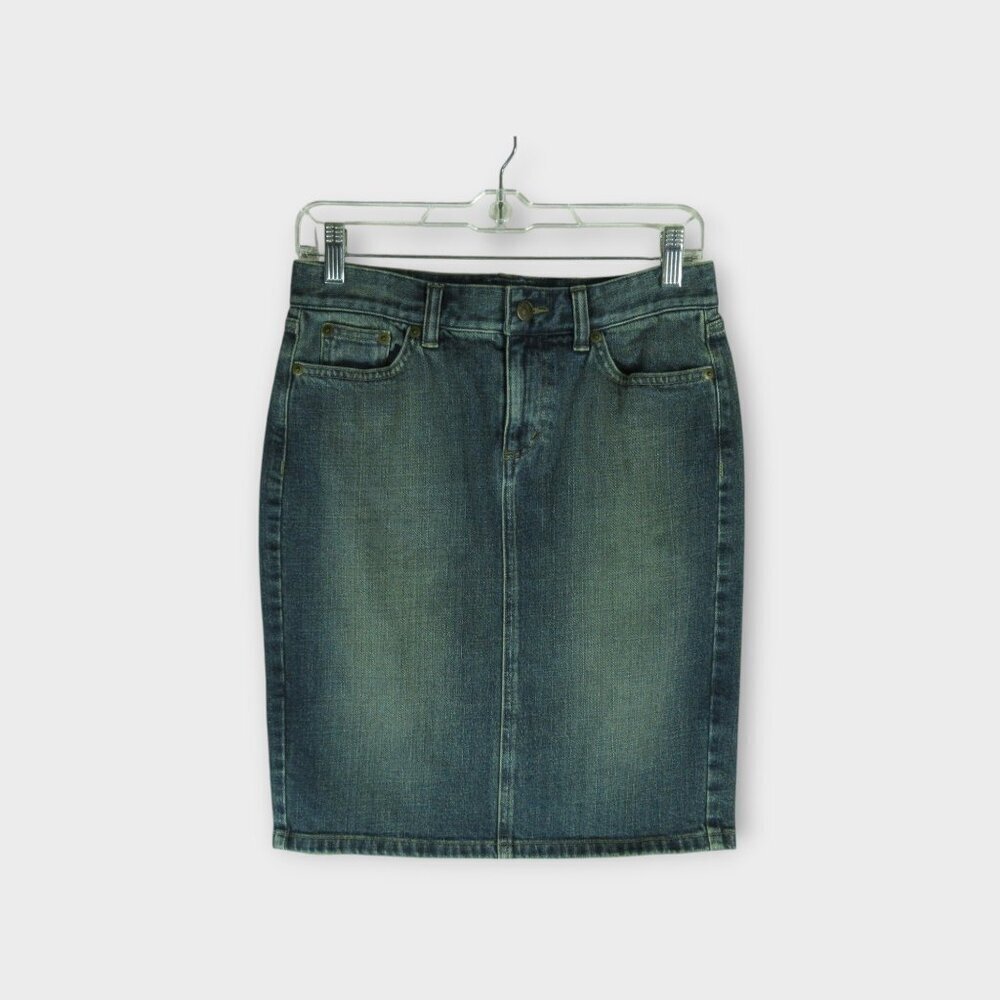 Lauren Ralph Lauren Petite Denim Pencil Skirt Size 2P Medium Wash